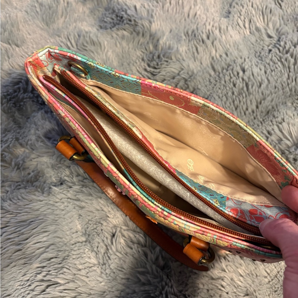 Fossil Floral Patchwork Satchel - image 6